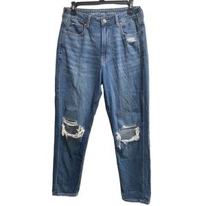 American Eagle Distressed Women’s Mom Jeans Comfort Stretch Waistband sz. 8‎ EUC